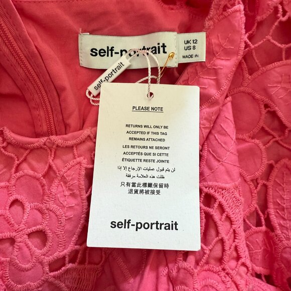 Self-Portrait Lace Pattern Midi Length Dress Size: M | US 8 UK 12 NEW - Picture 10 of 10